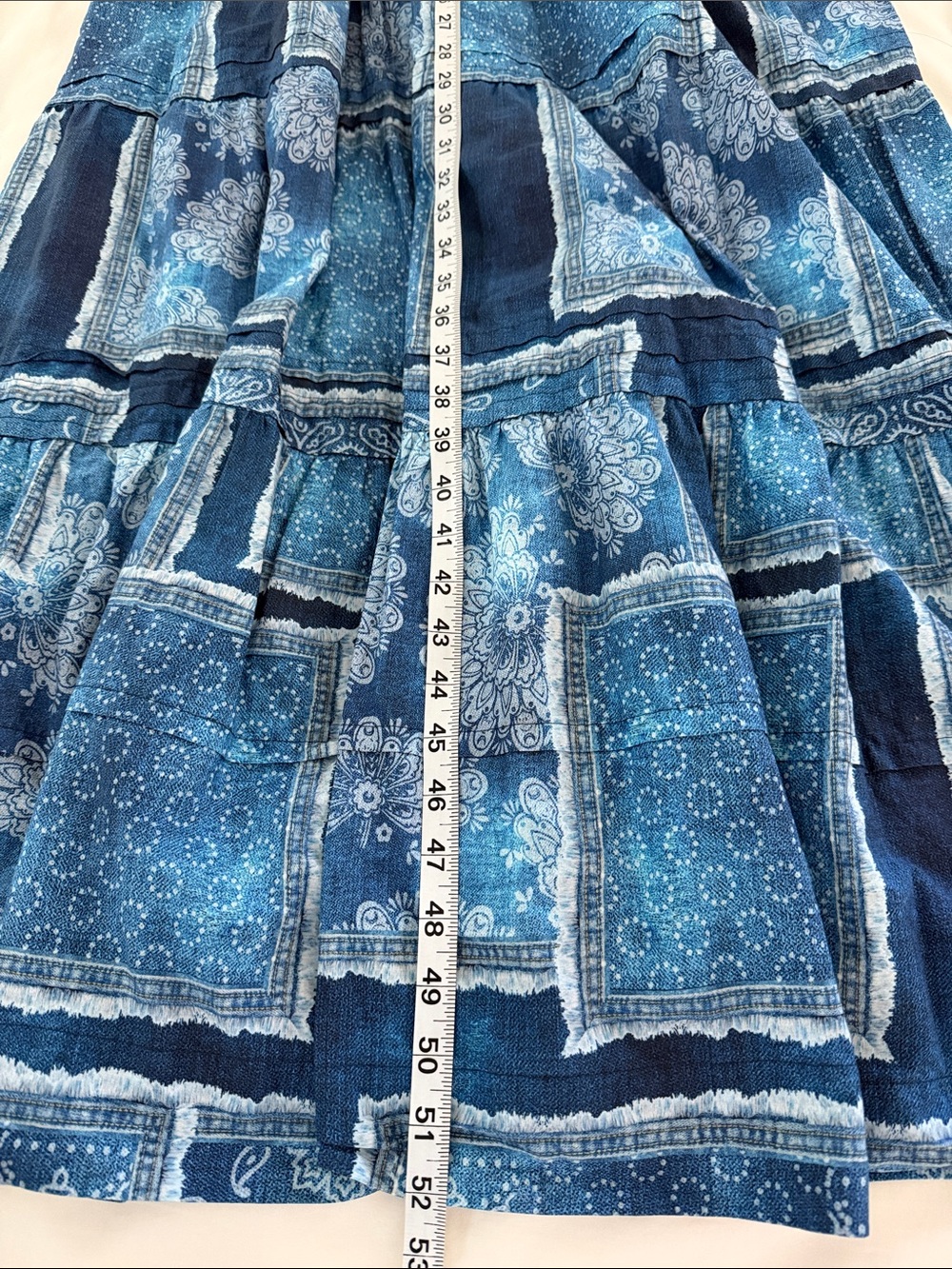 Anthropologie Somerset Maxi Dress Blue Patchwork Print XL Petite - Picture 10 of 11